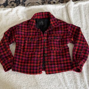 Sanctuary Plaid Jacket - Pink and Black